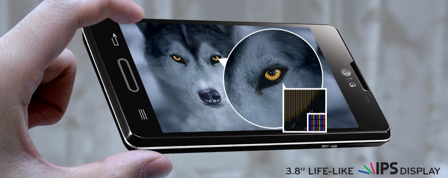 شاشة بعرض 3.8 انش وبتقنية IPS Display 